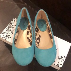 Anna Sonia-2 Teal Suede Flat Size 7 (fits like 6 1/2)